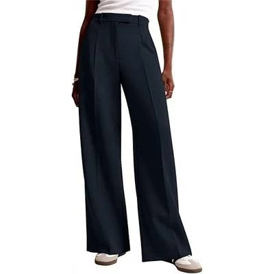 wide leg pants BLUEMING Women’s Elevated High-Waist Trousers Fluid Wide-Leg Silhouette with Flowy Trousers with Drape Professional Office Pants Target $39.96