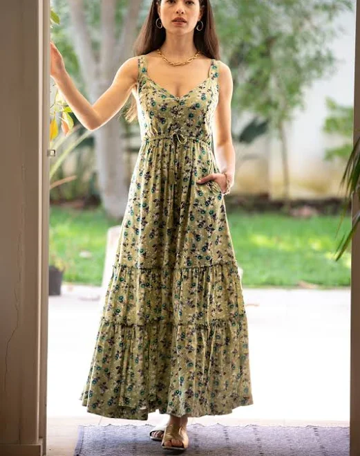 dress Bohemian Rayon Sleeveless Maxi Dress with Pockets Etsy - AnabellaWomen $107.1