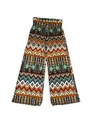 pants Boho Wide Leg Aztec Print Plazzo Pants - Teal, Mustard, Rust eBay $15