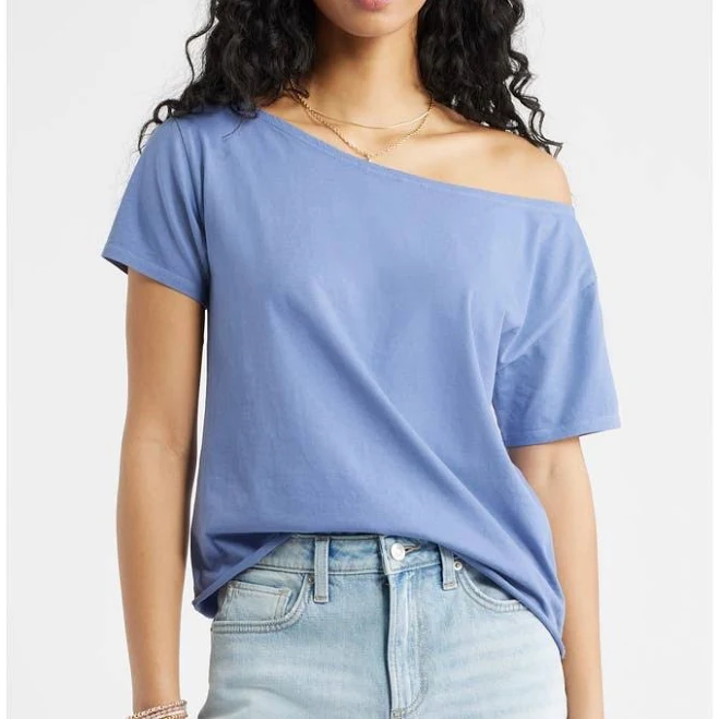 top BP. Relaxed Fit Boat Neck Cotton T-Shirt in Blue Frost at Nordstrom, Size Small Nordstrom $25