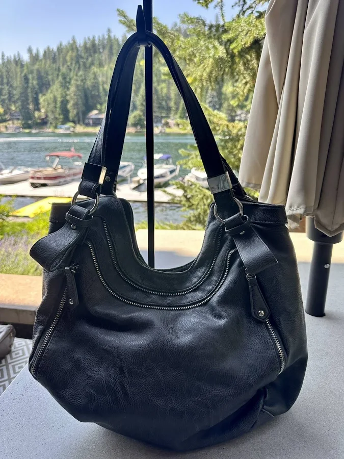 bag Braciano Charcoal Gray Vegan Leather Shoulder Bag Purse With Silver eBay $20