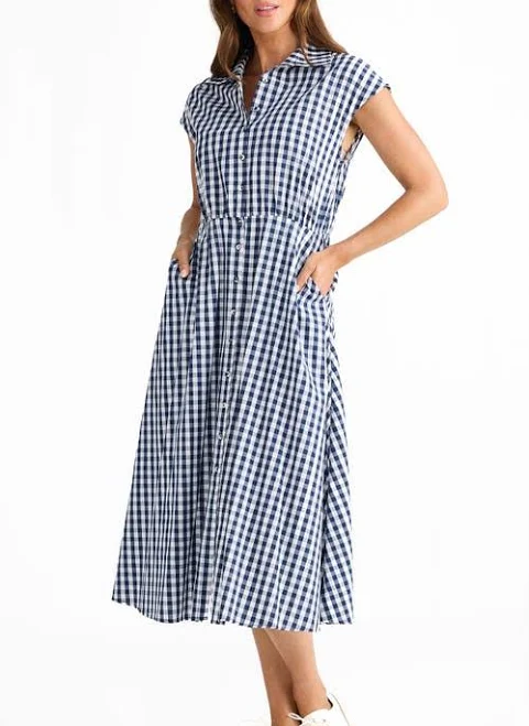 shirt dress Brave+True Women's Musings Gingham Midi Shirtdress Nordstrom $138