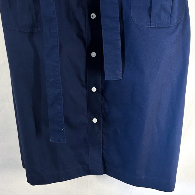 dress Brooks Brothers Navy Cotton Utility Midi Shirt Dress Size 16 eBay $65