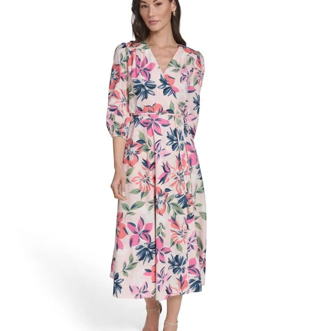 dress Calvin Klein Women's Faux Wrap Midi Dress Macy's $118.3