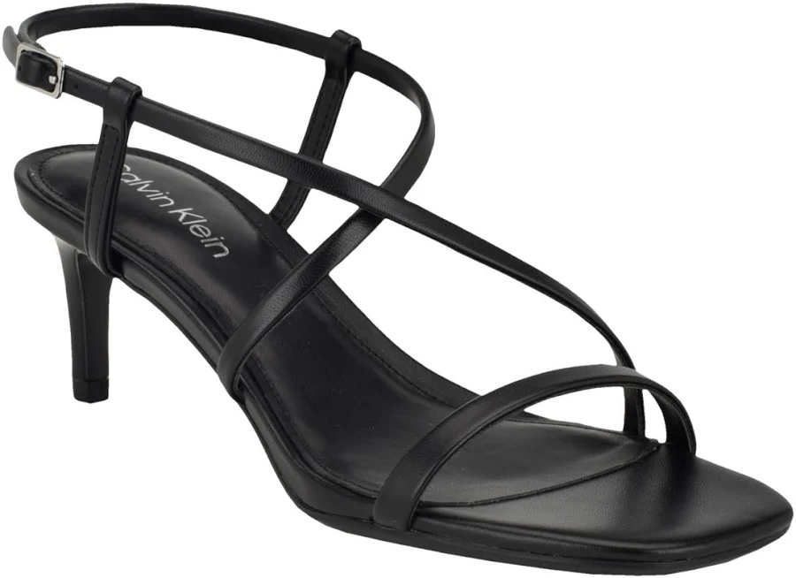 shoes Calvin Klein Women's Ishaya Strappy Low Stiletto Sandals Macy's $69.3