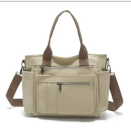 bag Canvas Tote Bag with Multiple Pockets and Long Strap Walmart - Morakoto $27.99