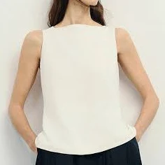 top Carré Square Neck Linen Blend Top Rue Sophie $168