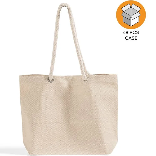 bag Case 48 ct Large Canvas Beach Tote Bag ToteBagFactory $215.14