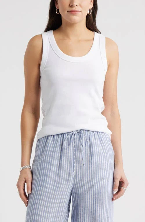 top Caslon Scoop Neck Rib Cotton Tank Nordstrom $24