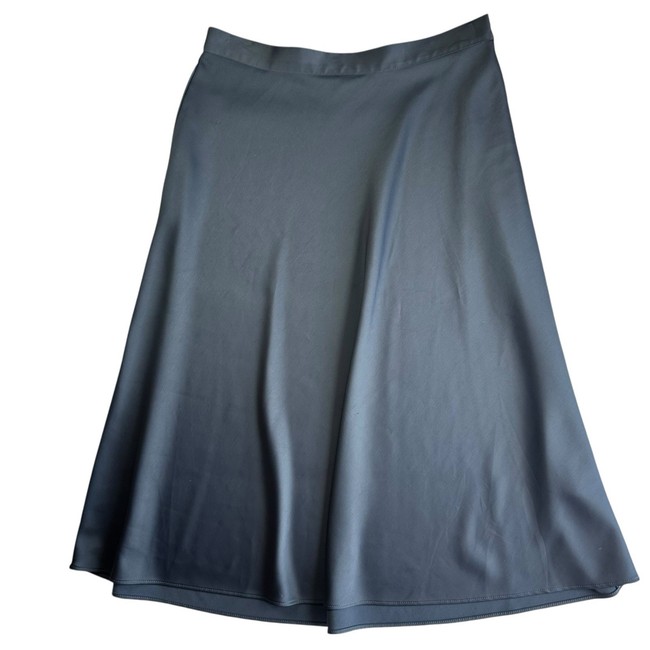skirt Charcoal Gray Satin Midi Slip Skirt A Line Bias Cut Minimalist Chic 10 eBay $12