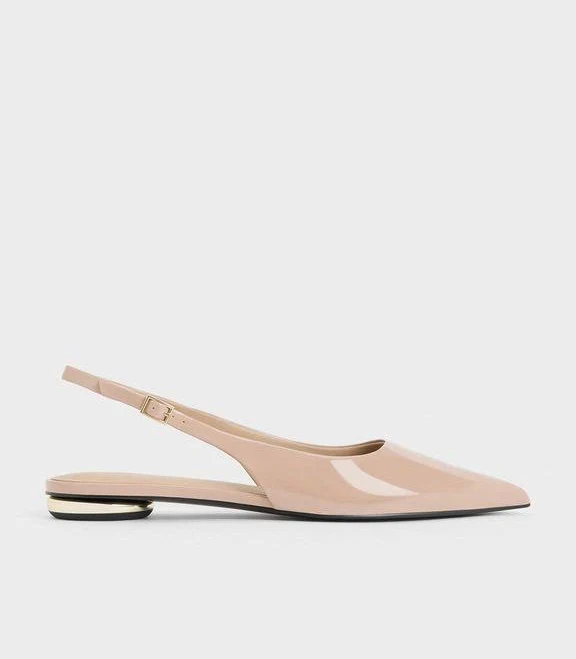 shoes Charles & Keith Women's Patent Cut-out Pointed-toe Slingback Flats Lyst $63
