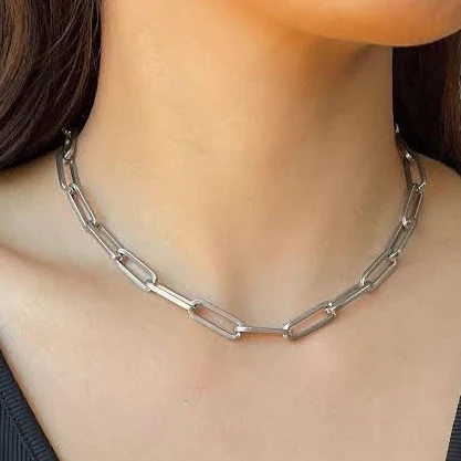 accessory Chunky Silver Link Choker Necklace Etsy - ShopSaintStellar $22.85