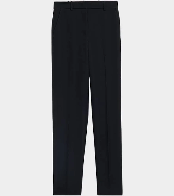 bottoms Co Tailored Wool Twill Straight-Leg Trousers Black Women's Neiman Marcus $159