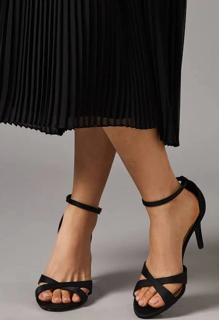 shoes Coast Women's Cadenza Satin Cross Strap High Stiletto Heel Sandals Debenhams.us $40