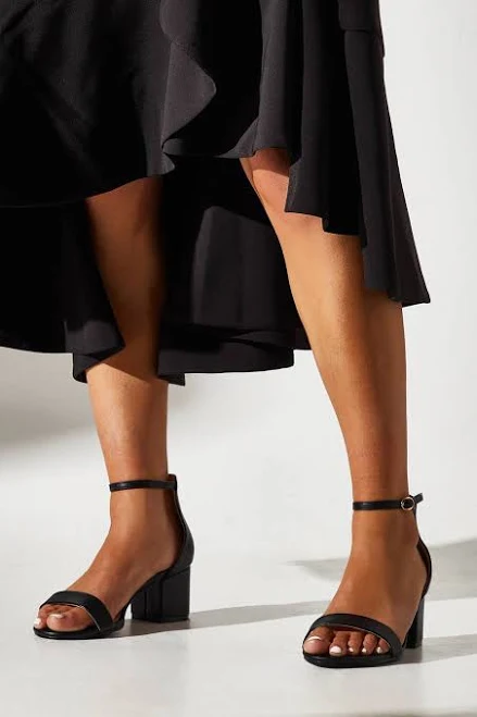 shoes Coast Women's Thelma Faux Leather Medium Block Heel Sandals Debenhams.us $68.6