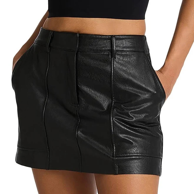 ultra-mini Commando Faux Leather Utility Mini Skirt Saks Fifth Avenue $71.2