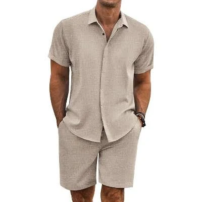 two piece set COOFANDY Men's 2 Piece Linen Short Sleeve Shirt and Shorts Set Target $32.09