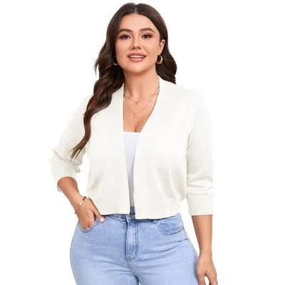 outerwear Coolmee Women's 3/4 Sleeve Open Front Lightweight Knit Cardigan Target $32.99