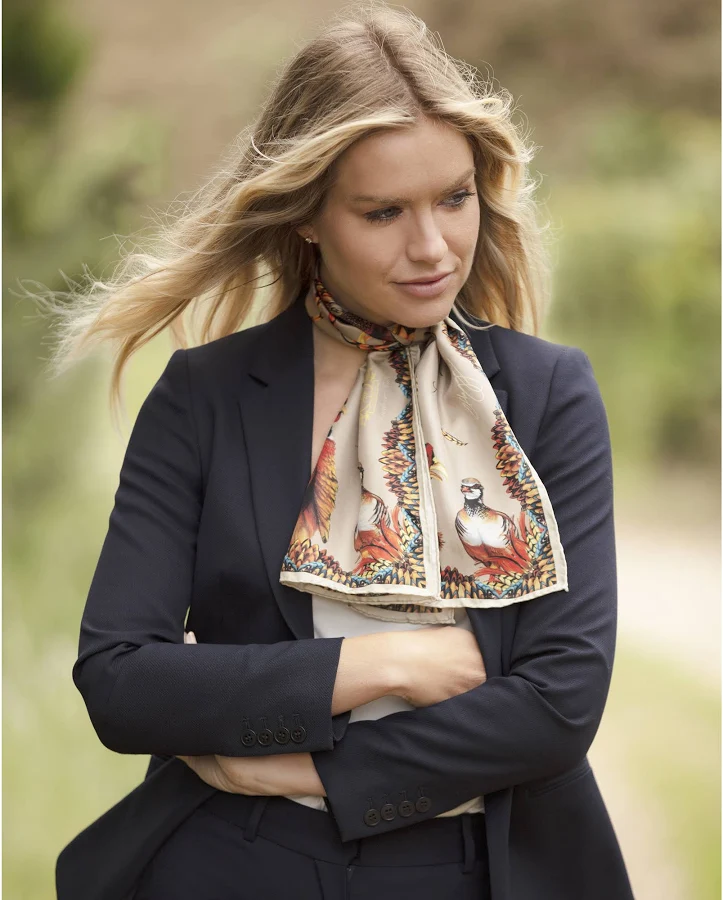 accessory Cordings Women's Silk Twill Toffee Heads or Tails Narrow Scarf Cordings $115