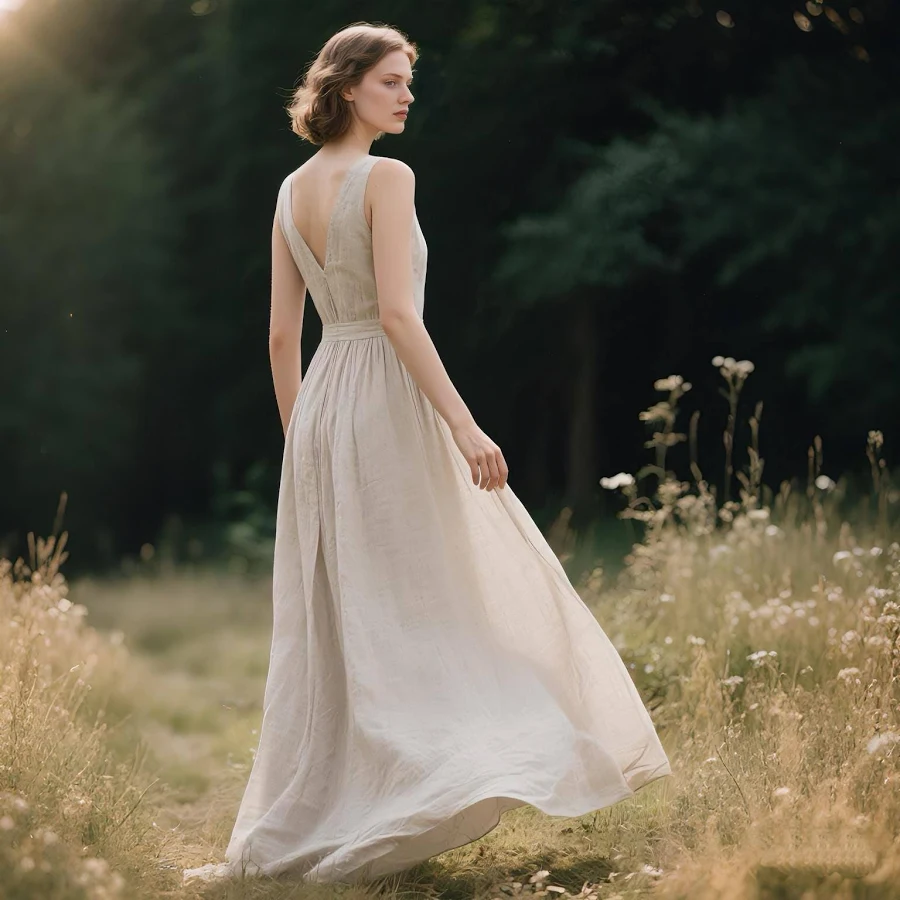 dress Cottagecore Boho Sleeveless Linen Maxi Dress Etsy - Seller $63.1