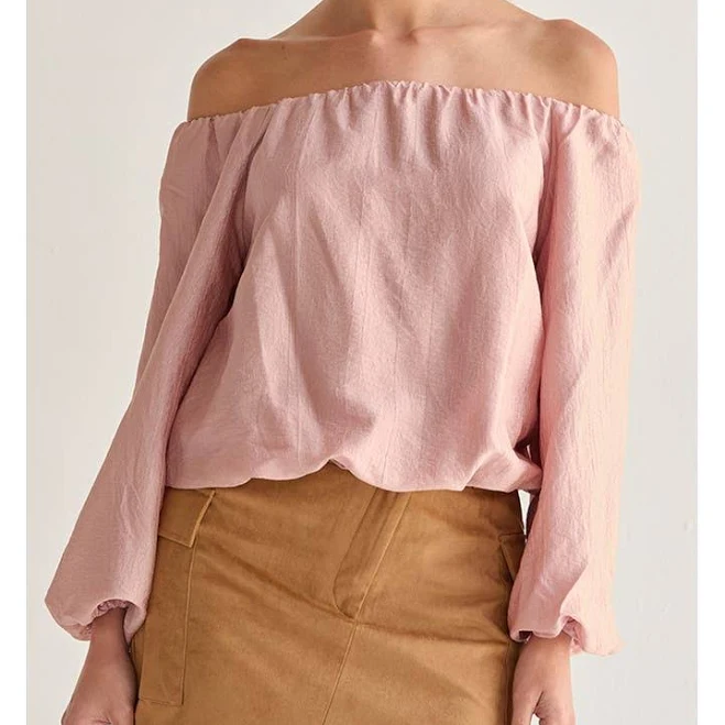 top Crescent Off Shoulder Crinkle Blouse Nordstrom $94