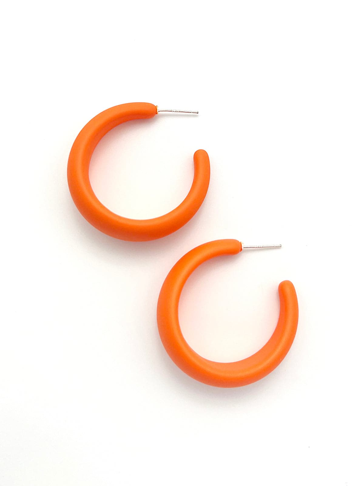 accessory Crescent Orange Resin Hoop Earrings Oraneden $2.99