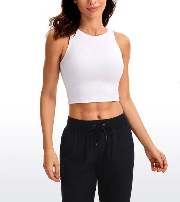 top CRZ Yoga Women's Yoga Tight Fit ButterluxeTank Tops Racerback Cropped crz yoga $26