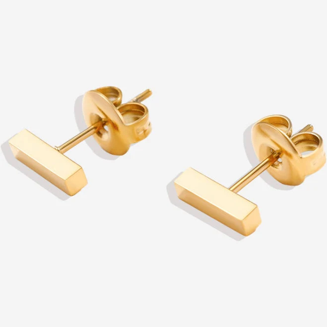 accessory Dainty Bar Stud Earrings Gold Inspirational Jewelry by Mint & Lily Mint & Lily $29