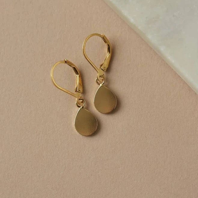 accessory Dainty Gold Teardrop Lever Back Dangle Earrings Etsy - juliegarland $37
