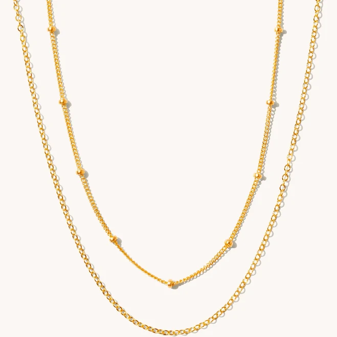 accessory Dainty Sterling Silver Chain Necklace Set Simple & Dainty $104