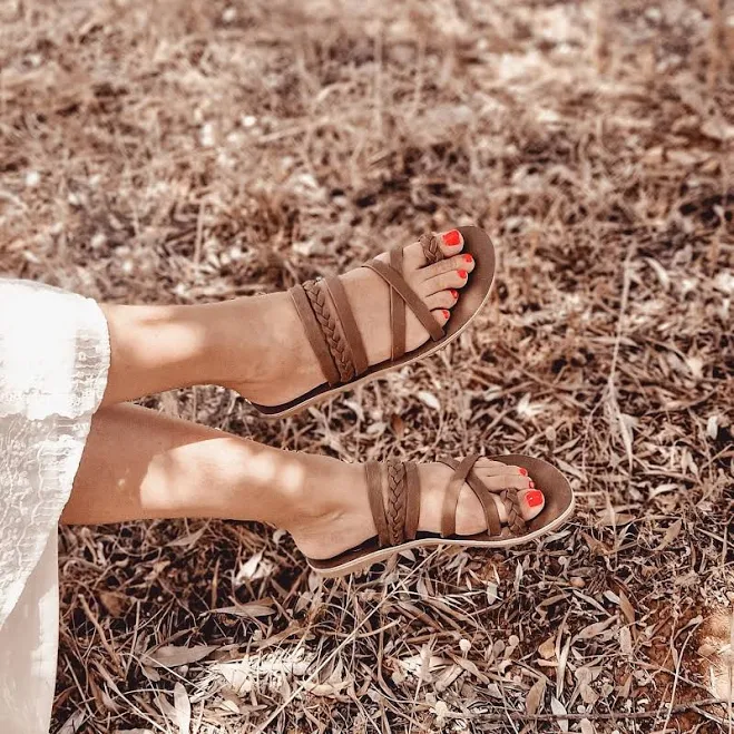 shoes Distressed Leather Strappy Sandals Etsy - GrecianLeatherGoods $112.94