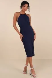 dress Dreamy Date Night Navy Blue Sleeveless Midi Dress lulus.com $59