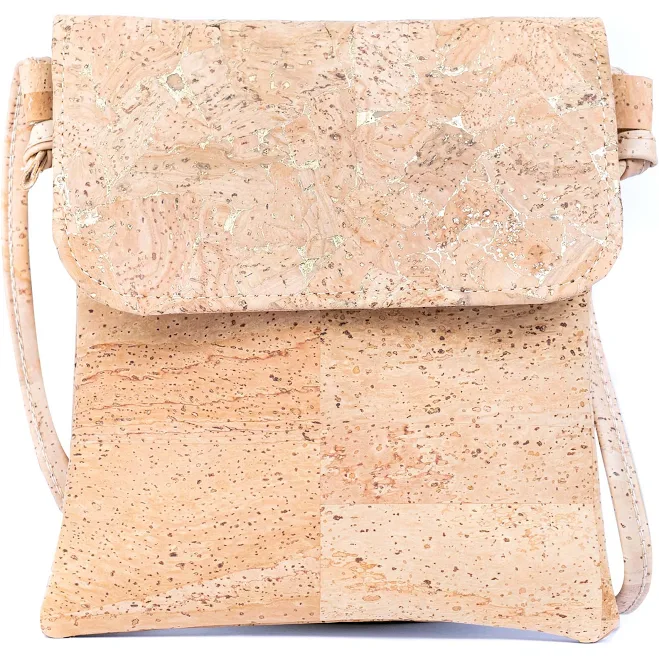 bag Eco-Friendly Cork Crossbody Bag with Flap Closure MB Cork $24.39