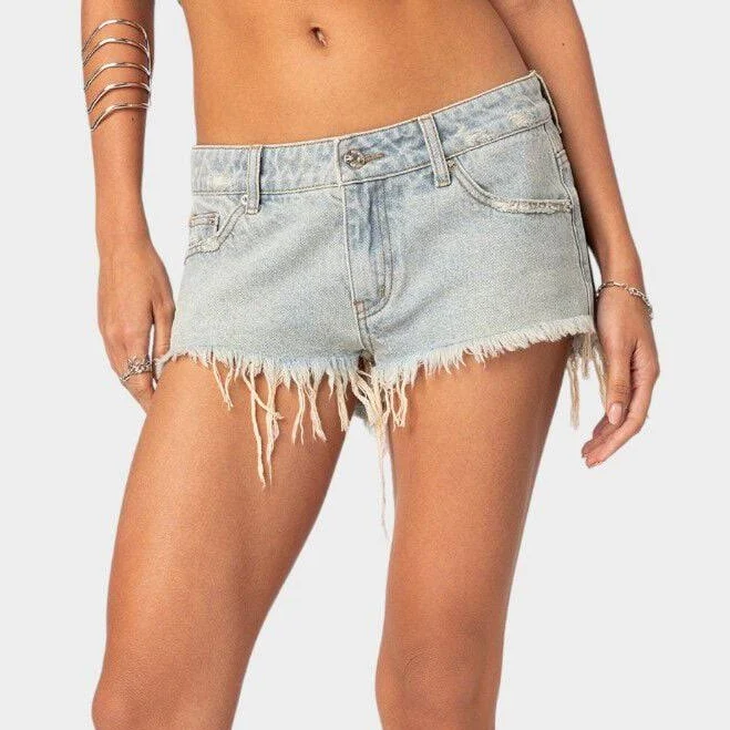 shorts Edikted Frayed Vintage Washed Denim Shorts Tillys $48.64