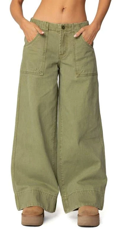 baggy oversized outfit Edikted Women's Vivienne Low-Rise Baggy Twill Pants edikted $19.2
