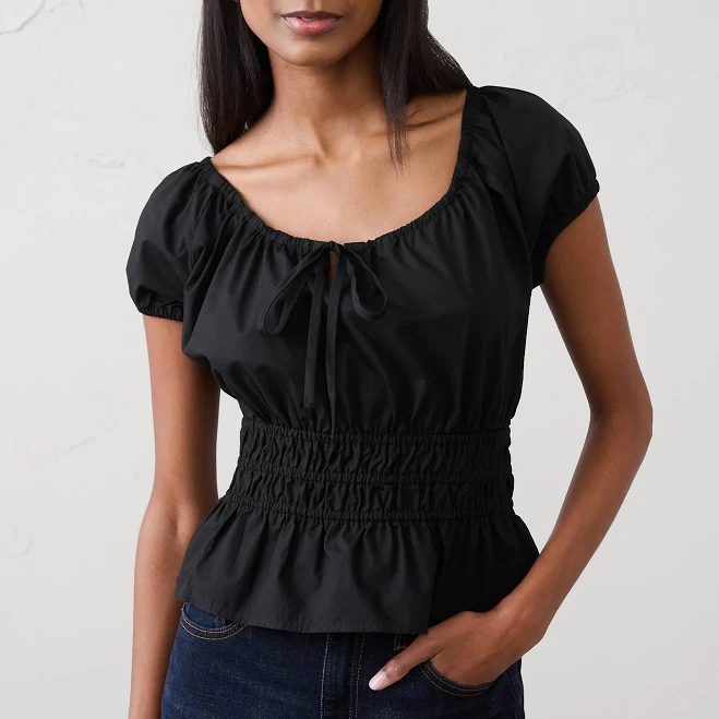 scoop neck top Elastic Scoop-Neck Top Banana Republic Factory $42.5