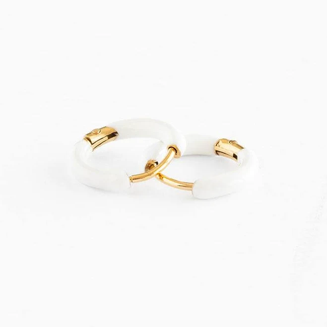 accessory Enamel Hoop Earring Pip Pop Post $24
