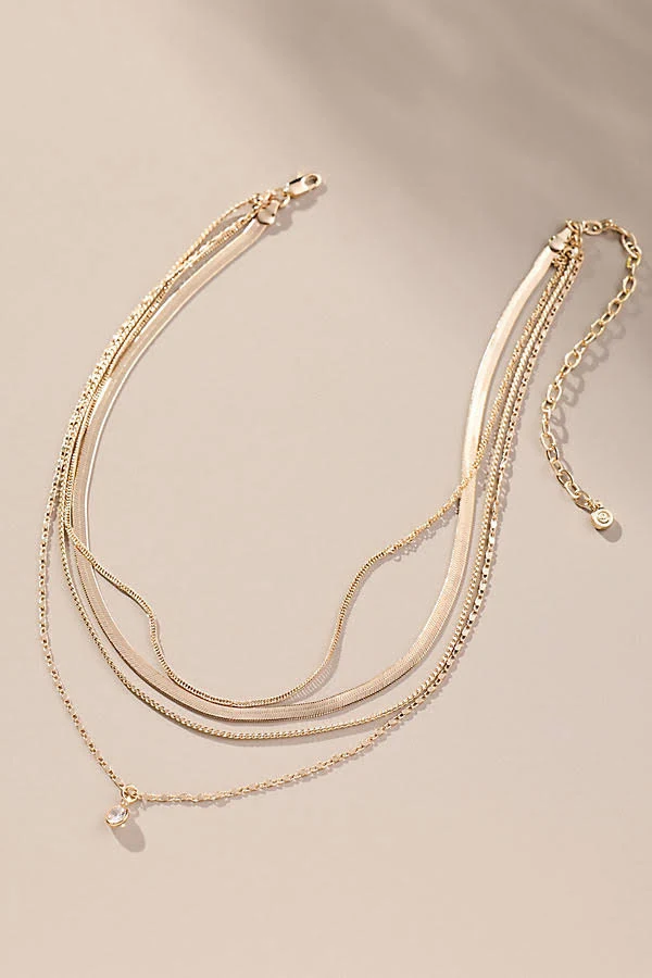 accessory Ettika 18k Gold Plated Layered Chain Necklace Anthropologie $60