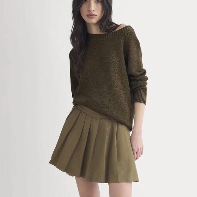skirt Everlane Utility Pleated Mini Skirt Everlane $71
