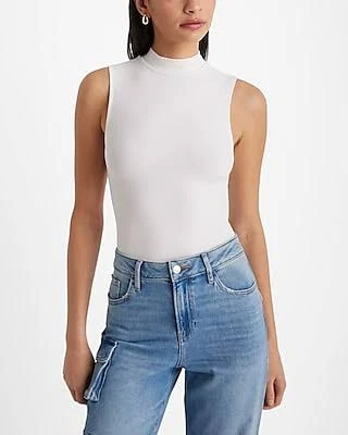 crop top Express Women's Essential Fitted Ribbed Mock Neck Sleeveless Tank Top Express $9.97