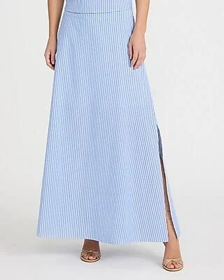 maxi skirt Express Women's High Waisted Striped Cotton Maxi Skirt with Side Slit Express $68
