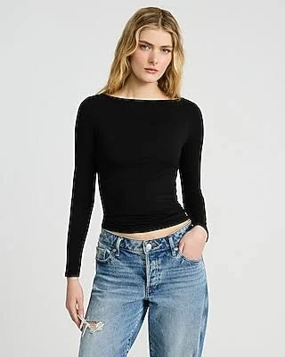top Express Women's Supersoft Fitted Boat Neck Long Sleeve T-Shirt Express $34