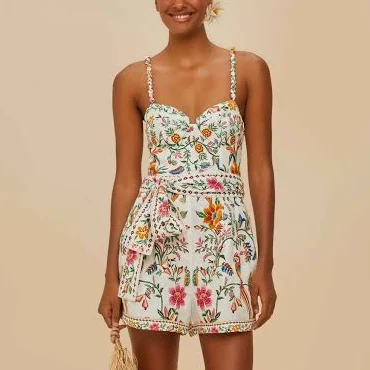 romper FARM Rio Women's Delicate Forest Linen Romper Farm Rio $220