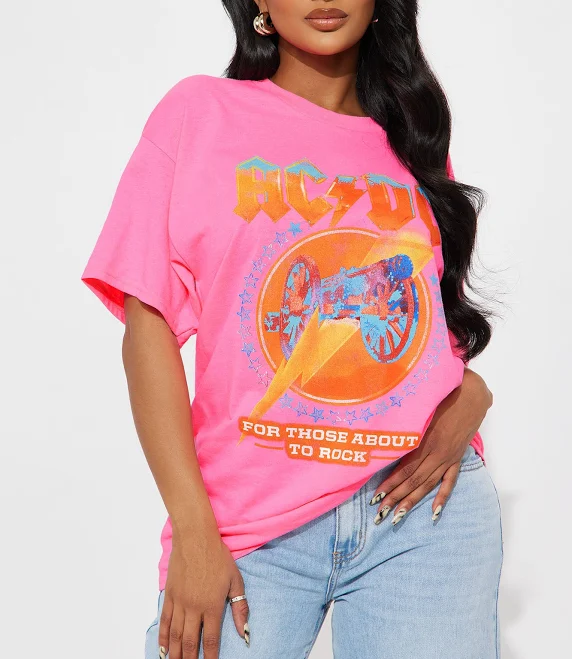 top Fashion Nova ACDC Oversized Graphic T-Shirt Fashion Nova $22.99