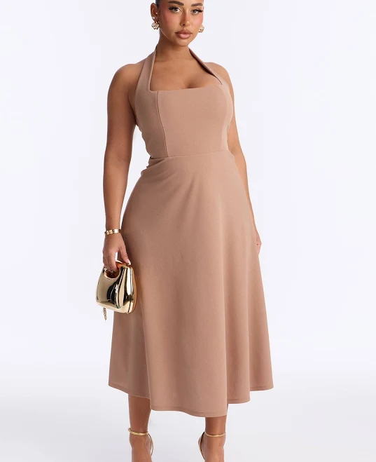 outfits Fashion Nova Crepe Square Neck Alena Midi Dress Fashion Nova $14.99