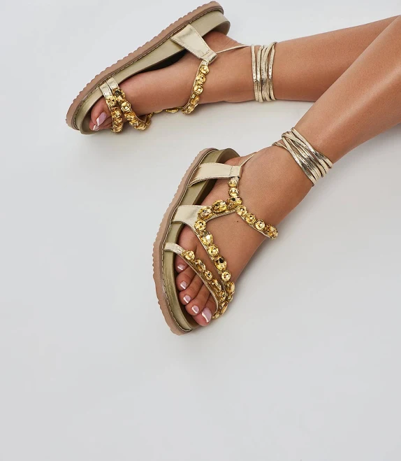 shoes Fashion Nova Santana Embellished Sandals Fashion Nova $19.25
