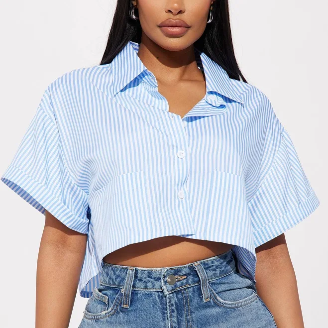 matching set Fashion Nova Women's Beachside Babe Striped Shirt Fashion Nova $15.99