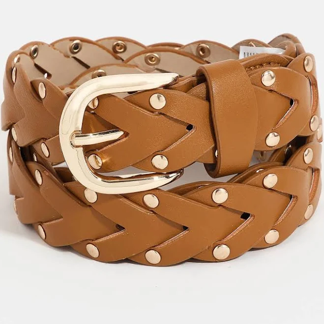 accessory Faux Leather Braided Belt Simply Apparel $11.99