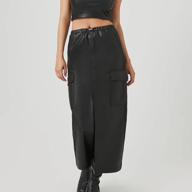 maxi skirt Faux Leather Maxi Slit Skirt Forever 21 $12.98