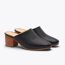 shoes FINAL SALE - Nisolo All-Day Heeled Mule in Black Fenwick Float-Ors $95
